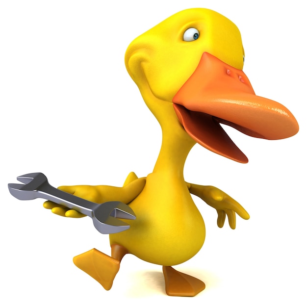 Funny duck 3D illustration