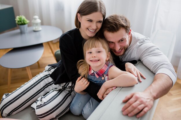 Funny family on couch