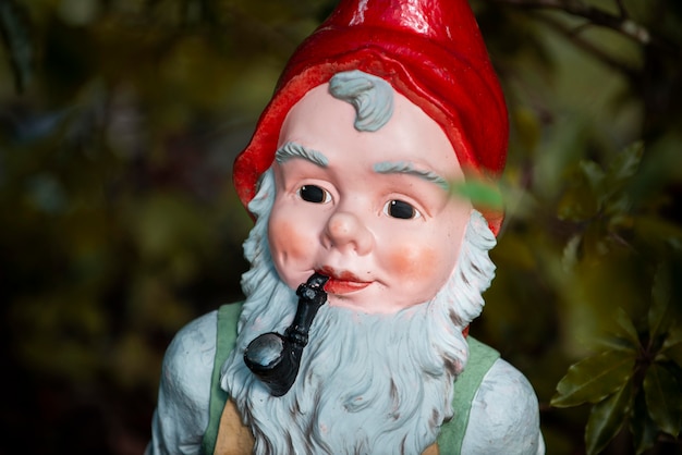 Free Photo funny garden gnome outside