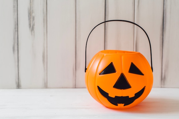 Funny jack-o-lantern basket