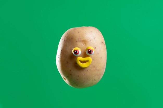 Free Photo funny potato with cute sticker