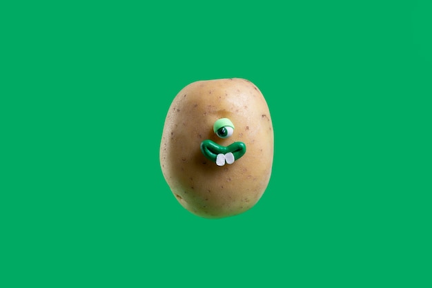 Free Photo funny potato with face sticker