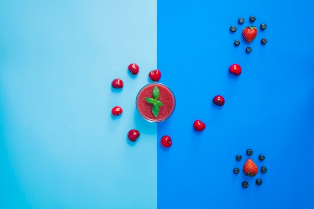 Free photo funny red fruit composition