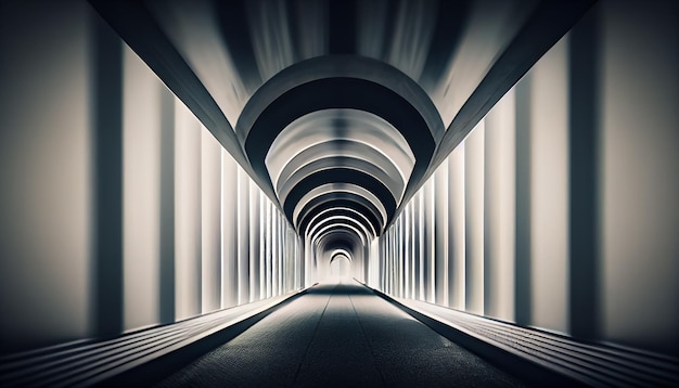 Free Photo futuristic architecture in underground subway station generated by ai