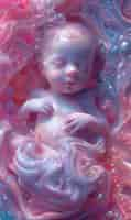 Free photo futuristic baby fetus in the womb