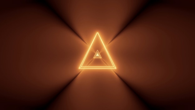 Free photo futuristic background with glowing abstract neon lights and a triangle shape in the center