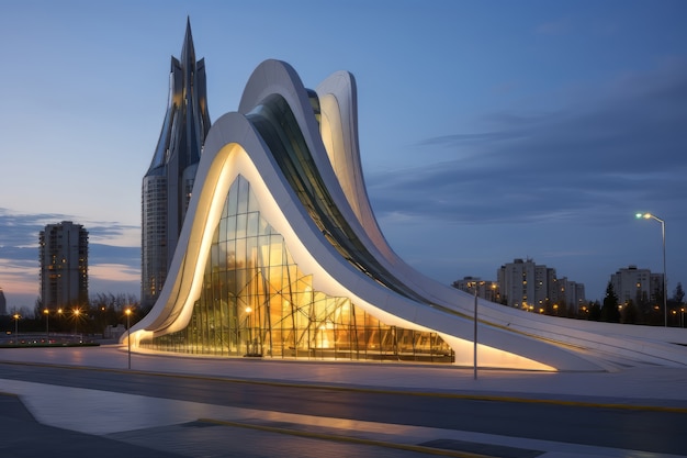 Futuristic business building architecture