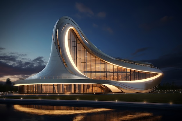 Futuristic business building architecture