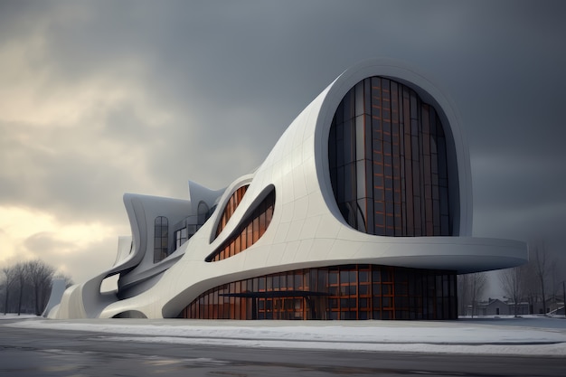 Futuristic business building architecture