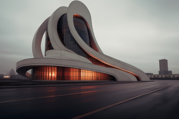 Futuristic business building architecture