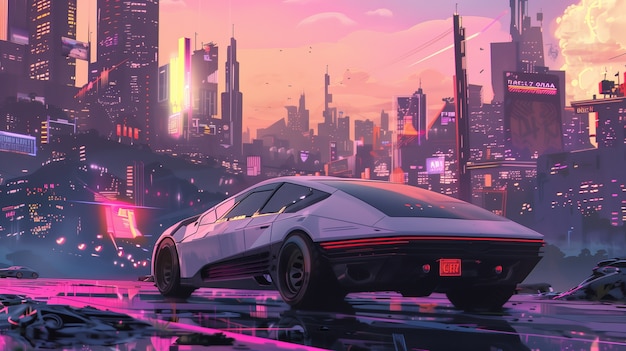 Free Photo futuristic car illustration