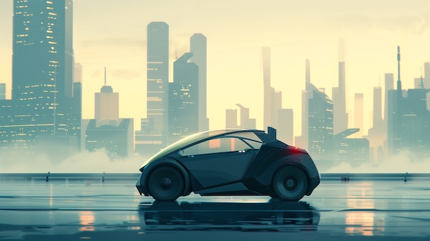 Free photo futuristic car illustration