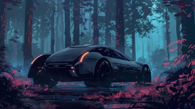 Futuristic car illustration