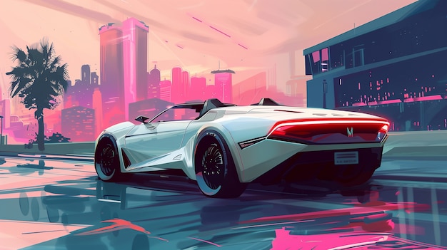 Free photo futuristic car illustration