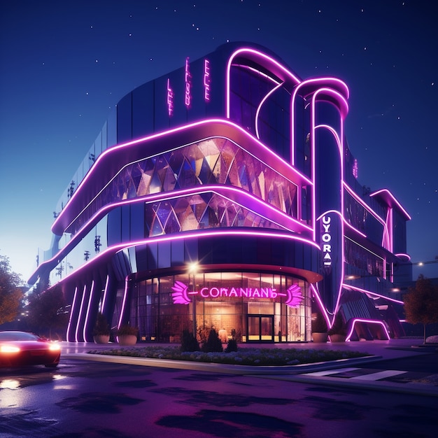 Free photo futuristic casino architecture