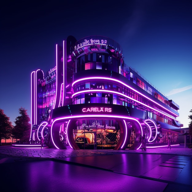 Free photo futuristic casino architecture