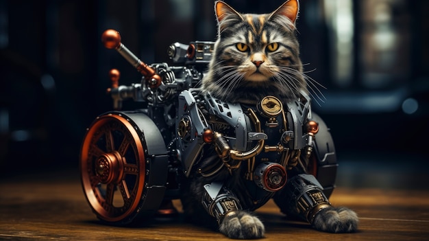 Free Photo futuristic cat concept