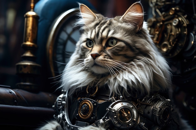 Free photo futuristic cat concept