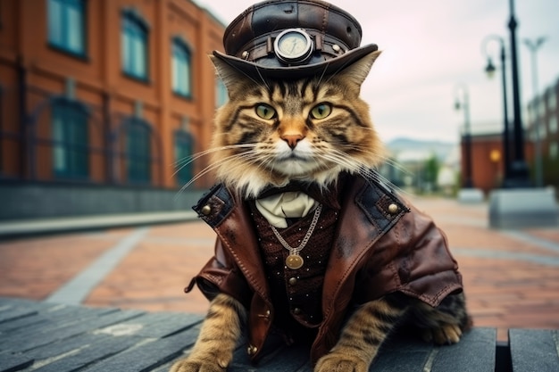 Free photo futuristic cat concept