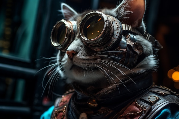 Free photo futuristic cat concept