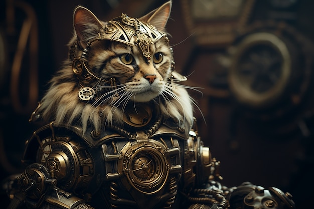 Free photo futuristic cat concept