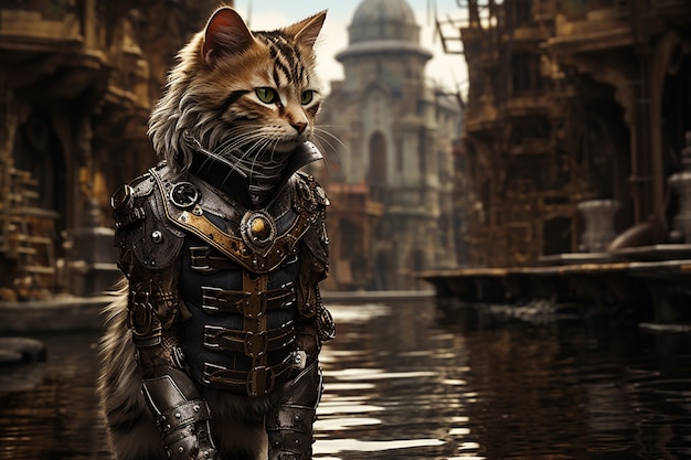 Free photo futuristic cat concept