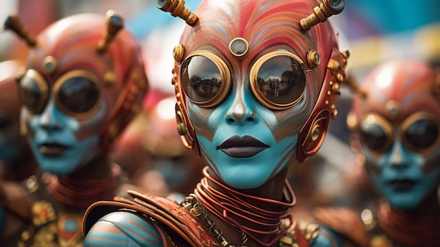 Futuristic character at carnival portrait