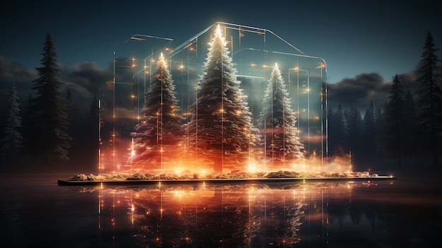 Free Photo futuristic  christmas celebration concept