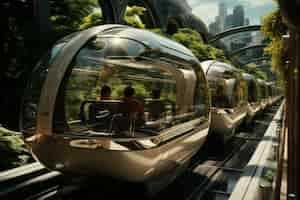 Free photo futuristic city with high tech mobility for social welfare