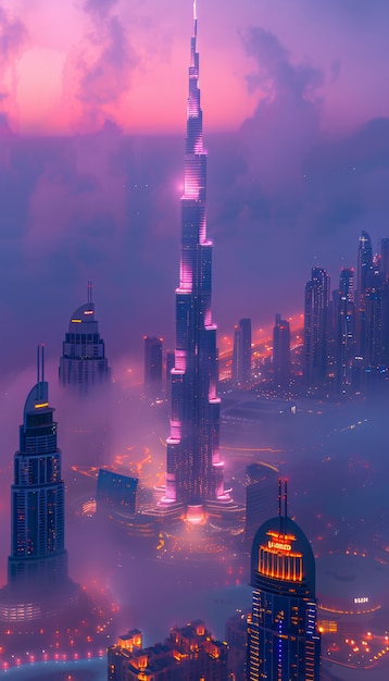 Free photo futuristic dubai landscape