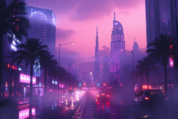 Free Photo futuristic dubai landscape