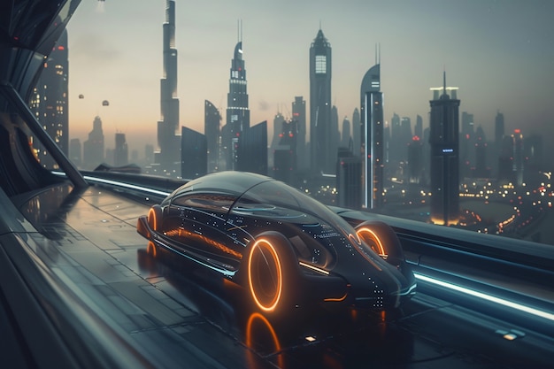 Futuristic exploration of dubai's evolving cityscape