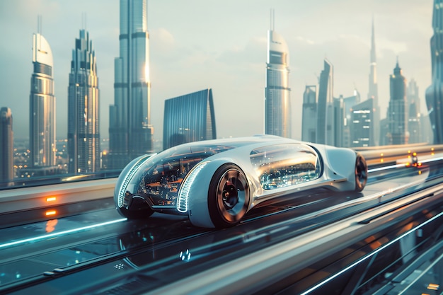 Futuristic exploration of dubai's evolving cityscape