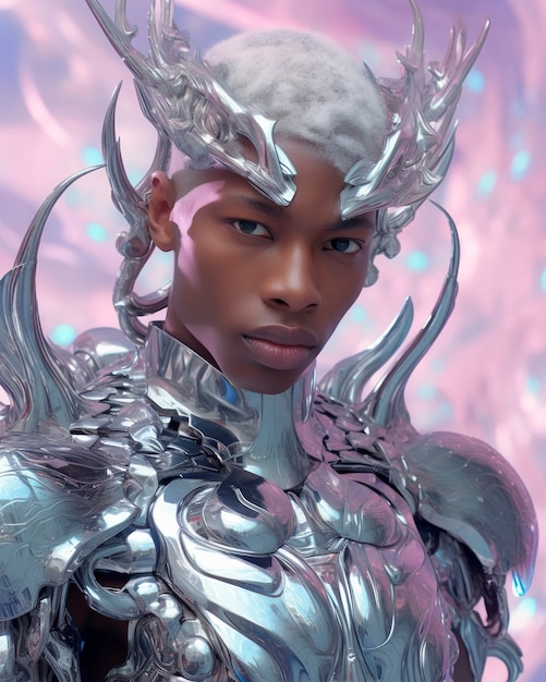 Free photo futuristic fantasy portrait with costume