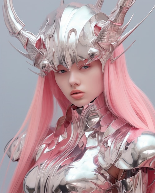 Free photo futuristic fantasy portrait with costume