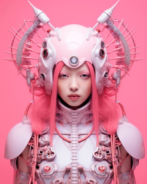 Free Photo futuristic fantasy portrait with costume