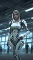 Free photo futuristic female robot background