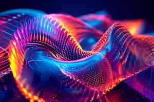 Free photo futuristic and holographic threedimensional abstract object with vivid and vibrant colors