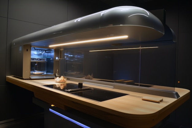 Free photo futuristic kitchen interior design