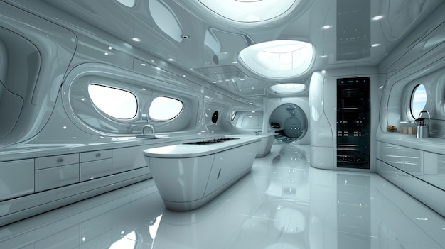 Futuristic kitchen interior design