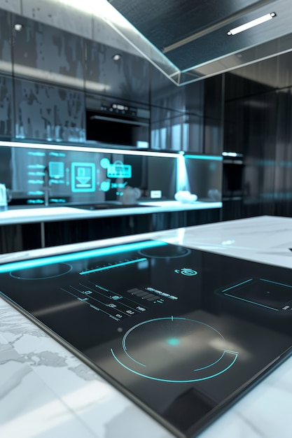 Futuristic kitchen interior design