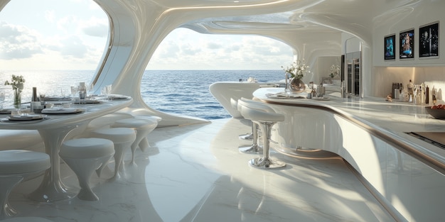 Free photo futuristic kitchen interior design