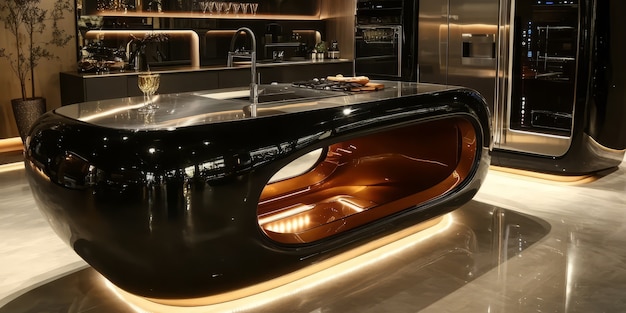 Free Photo futuristic kitchen interior design