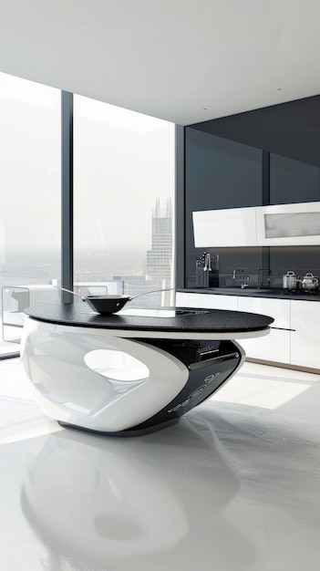 Free Photo futuristic kitchen interior design