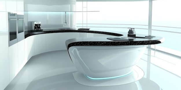 Free Photo futuristic kitchen interior design