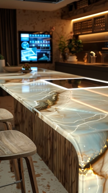 Futuristic kitchen interior design