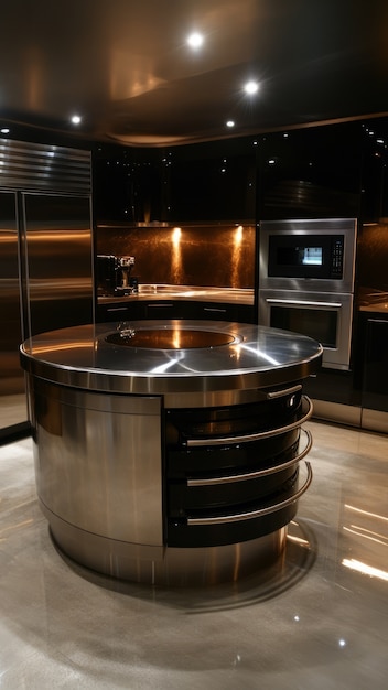 Futuristic kitchen interior design