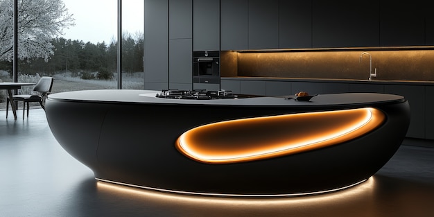 Free Photo futuristic kitchen interior design