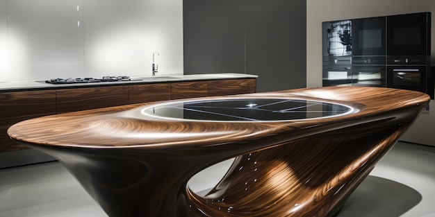 Futuristic kitchen interior design