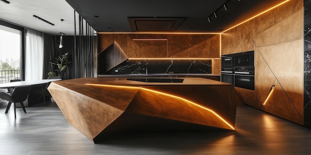 Futuristic kitchen interior design